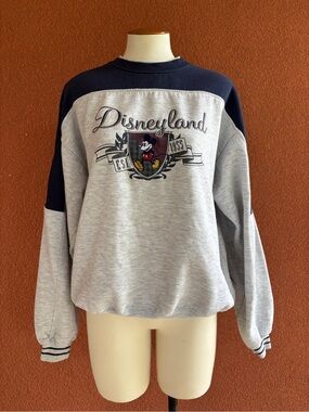 Disneyland Mickey Mouse Vintage Crewneck Sweatshirt - Gray & Navy